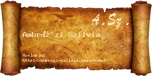 Ambrózi Szilvia névjegykártya